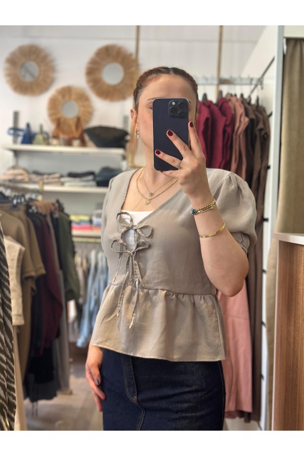 ÖNDEN BAĞLAMALI BLUZ