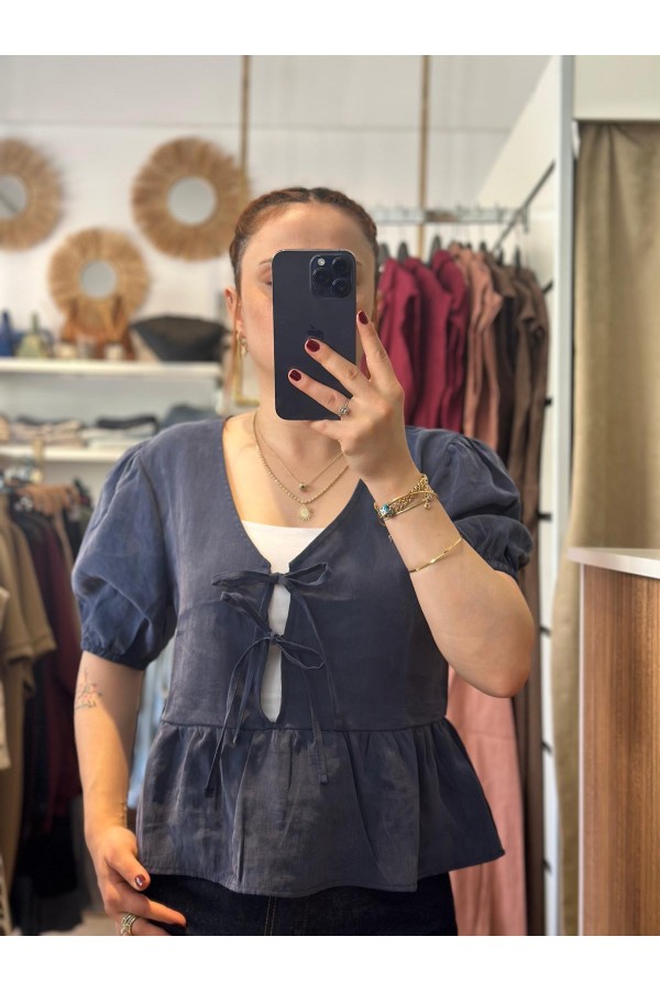 ÖNDEN BAĞLAMALI BLUZ