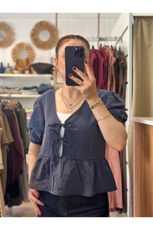 ÖNDEN BAĞLAMALI BLUZ