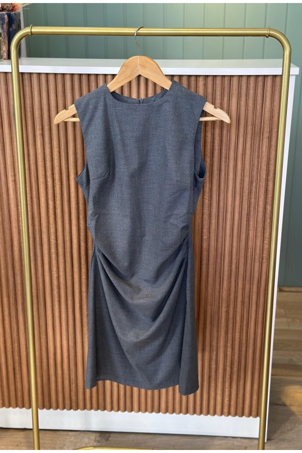 DRAPELİ MİNİ ELBİSE