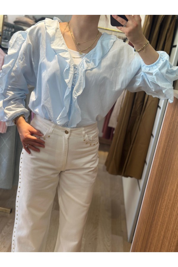 FIRFIR DETAYLI PAMUKLU GÖMLEK