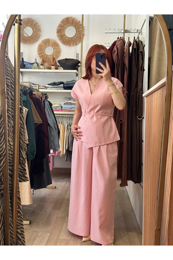 ANSELİE KETEN YELEK TAKIM