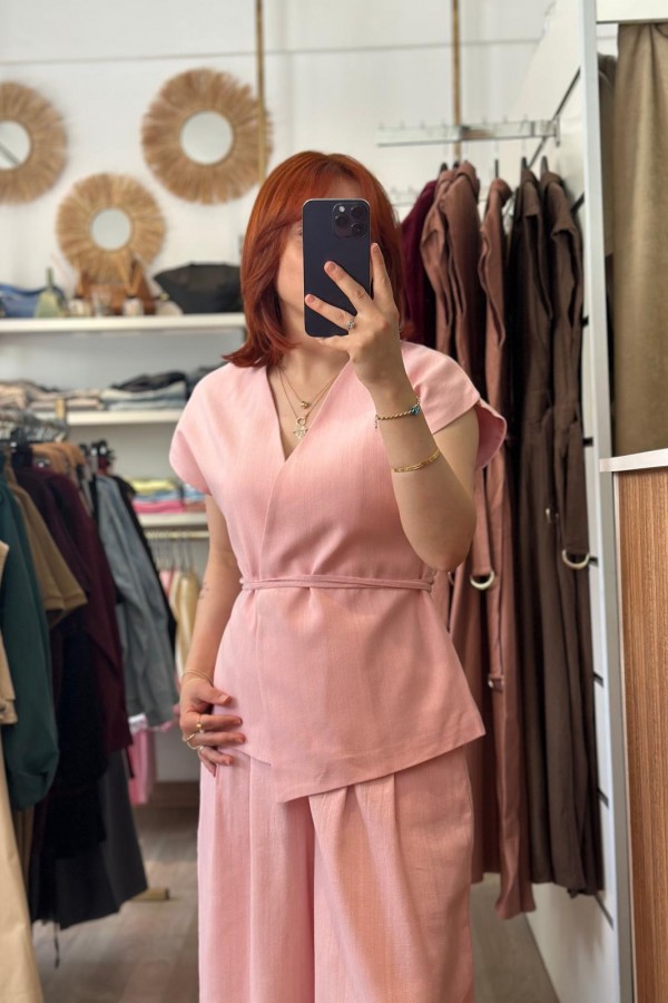 ANSELİE KETEN YELEK TAKIM