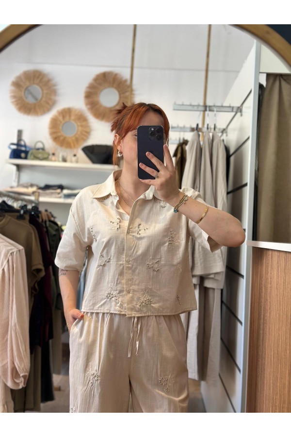 NAKIŞLI KETEN TAKIM