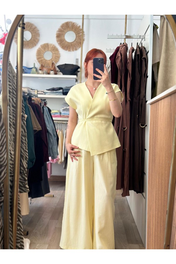 ANSELİE KETEN YELEK TAKIM